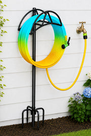 Gtongoko front view assembled hose holder showing neat hose storage and easy access