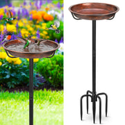 Gtongoko front view of metal bird bath showing stable design and curb appeal