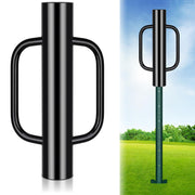 Gtongoko front view of 18LB post driver showing robust tube and handles, ensures faster fence installs