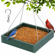 Gtongoko front view of hanging platform feeder showing sturdy tray and cables