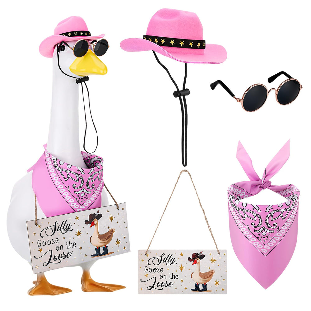 Guiqulai porch goose wearing full outfit showcasing playful curb appeal