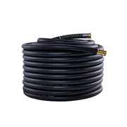 Guitrees front view of coiled hose showing durable exterior and length benefit
