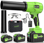 GustoneMas front view of green blower showing compact design and portability