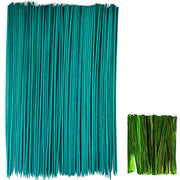 GXXMEI front view of 100 bamboo stakes and ties showing package contents and value