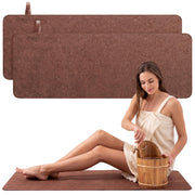 Hahafelt front view of brown sauna mat showing full shape and finish, adds comfort