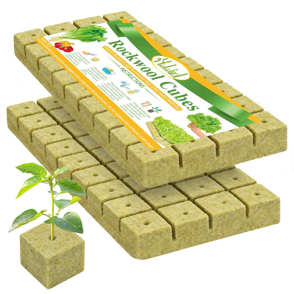 Halatool front packaging showing 72 rockwool cubes and product info benefits