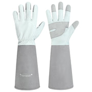 HANDLANDY front view of long gardening gloves showing full forearm protection