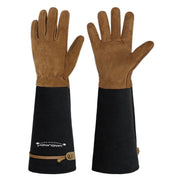 HANDLANDY front view long leather glove showing full gauntlet protection