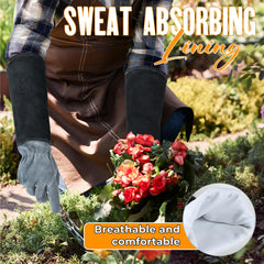 HANDLANDY gloves in use pruning roses for safe thorn handling