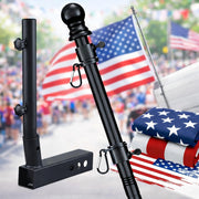 HANGMAICOME truck flag kit mounted front view showing secure display