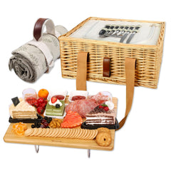 Hap Tim front view wicker basket showing sturdy handle and organized compartments
