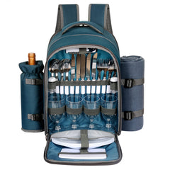 Hap Tim front view of backpack showing straps and exterior pockets, convenient portability