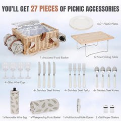 HappyPicnic foldable wooden picnic table open with wine cup slots visible