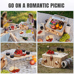 HappyPicnic waterproof blanket spread on grass showing roomy size