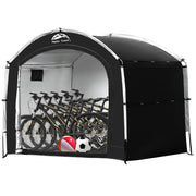 HAPPY TRAVEL front view of waterproof bike shed protecting bikes