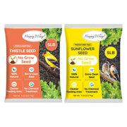 Happy Wings front packaging showing two 5 lb bags and product label benefits
