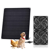 HASDSAGY solar panel and fan front view showing compact kit and ventilation benefit