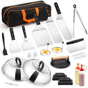 HaSteeL front display of all 20 griddle accessories for organized cooking