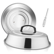 HaSteeL front view of 12-inch dome showing robust stainless finish and benefit of even heat