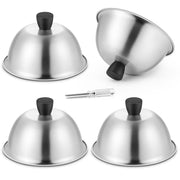 HaSteeL front view of 6-inch domes showing durable stainless steel and compact set