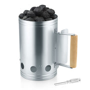 HaSteeL front view charcoal chimney showing sturdy build and quick-start benefit