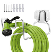HaSteeL front view of wall hose holder shows compact organized storage