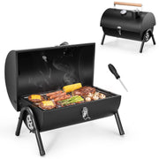 HaSteeL front view showing compact grill and secure lid, easy transport benefit