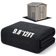Haull front view of shed mat showing full coverage and quick installation benefit