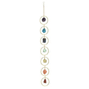 HausArtX full wind chime front view showing seven colorful gemstones and hanging loop