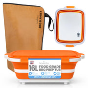 HAVENITY prep tub front view showing lid and handles for easy transport