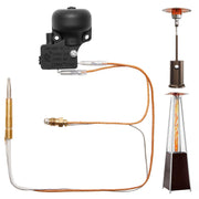 havyduti front assembly showing thermocouple and tilt switch for safe heater operation