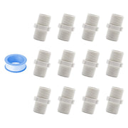 HayEastdor pack of 12 PVC couplings showing front view and contents for quick repairs