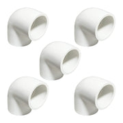 HayEastdor front view of five white 1-inch PVC elbow fittings showing pack benefit