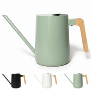 HB Design Co. front view of sage watering can showing sleek shape and decor benefit