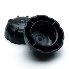 HD Switch close-up of cap seating near cotter pin protecting hub bushing