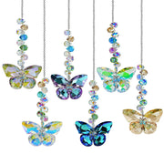 HDCRYSTALGIFTS butterfly suncatchers front view showing six hanging ornaments and colors