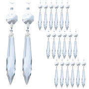 HDCRYSTALGIFTS front packaging showing 20 clear icicle prisms, perfect for chandeliers