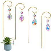 HDCRYSTALGIFTS front packaging showing four trellis stakes and prisms, decorative benefit