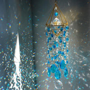 HDCRYSTALGIFTS front view of suncatcher showing full length and rainbow effect