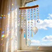 HDCRYSTALGIFTS leaf suncatcher front view creating bright decor
