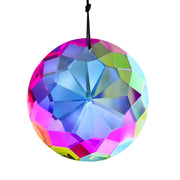 HDCRYSTALGIFTS front view of 3-inch crystal prism showing shape and shine