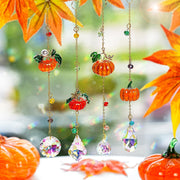 HDCRYSTALGIFTS pumpkin suncatcher front view, adds autumn charm