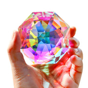 HDCRYSTALGIFTS front view of 3.1-inch sun catcher showing clear facets and appeal