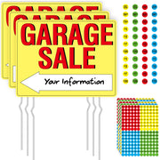 Hebayy garage sale sign front view showing bold text and arrow for better visibility