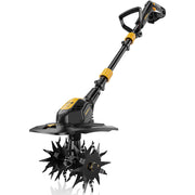HEINPRO front view of cordless tiller showing compact design and portability