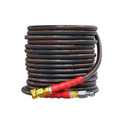 Heliwoo coiled 50ft hose showing compact storage and easy transport