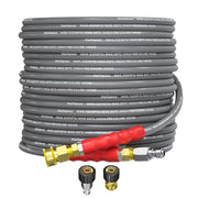 Heliwoo coiled 50ft hose front view showing compact storage and portability