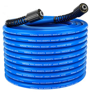 Heliwoo front view of 25ft pressure hose showing compact packaging and clarity