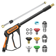Heliwoo front view of gun wand showing robust build and ergonomic grip