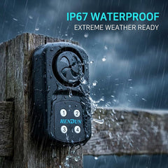 HENDUN numeric keypad and remote control displayed for easy arming and settings
